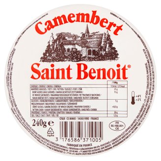 Saint Benoit camembert zsíros, fehér nemespenésszel érő lágy sajt 240 g