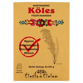 Életfa Élelem hántolt konyhakész köles főzőtasakban 2 x 125 g