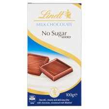 Lindt Milk Chocolate No Sugar Added 100 g