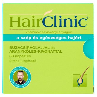 HairClinic étrend-kiegészítő kapszula búzacsíraolajjal és aranyköles-kivonattal 30 db 21,6 g