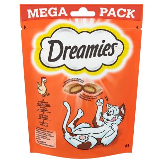 Dreamies kiegészítő táp macskáknak és 8 hetesnél idősebb kölyökmacskáknak csirkével 180 g