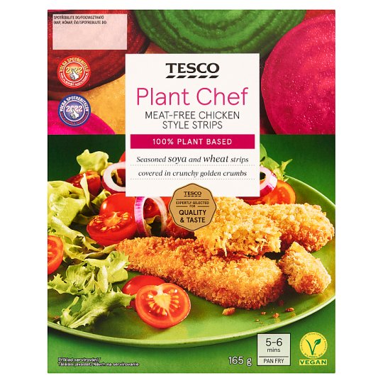 Tesco Plant Chef szója- és búzafehérje felhasználásával készült csíkok 165 g