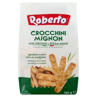Roberto Crocchini búzalisztből készült ropogós kenyérpálcika pálmaolajjal és rozmaringgal 150 g