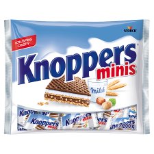 Knoppers Minis Filled Wafer Half-Coated with Cocoa Mass 200 g