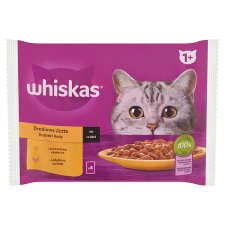 Whiskas 1+ Baromfi Lakomák teljes értékű nedves eledel felnőtt macskáknak 4 x 85 g (340 g)