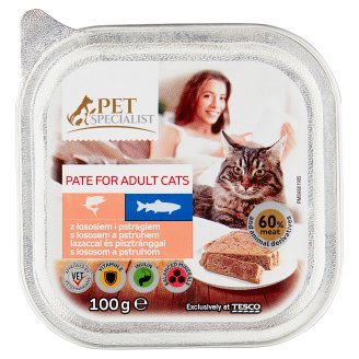 Tesco Pet Specialist teljes értékű állateledel felnőtt macskák számára lazaccal & pisztránggal 100 g