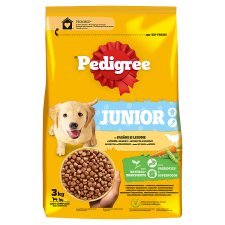 Pedigree Junior teljes értékű szárazeledel kölyökkutyák számára baromfival és zöldségekkel 3 kg 