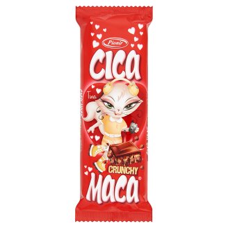 Cica Maca Tina töltött kakaós tejtábla tejes töltelékkel és puffasztott kukoricával 100 g
