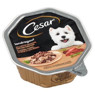 Cesar teljesértékű állateledel felnőtt kutyák számára pulyka- és marhahússal 150 g