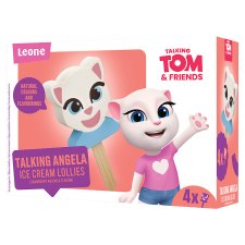 Leone Talking Angela Ice Cream Lollies Strawberry and Milk Flavour 4 x 60 ml (240 ml)