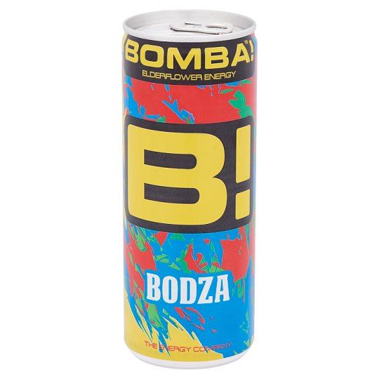 BOMBA! bodza-citrom ízű koffeintartalmú, szénsavas üdítőital cukorral és édesítőszerekkel 250 ml