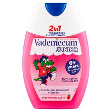 Vademecum 2in1 Toothpaste+Mouthwash Junior Strawberry 6+ Years 75 ml