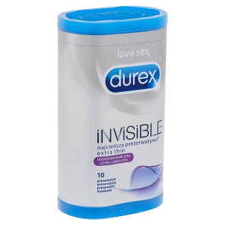 Durex Invisible extra vékony, extra érzékeny óvszer megnövelt mennyiségű síkosítóval 10 db