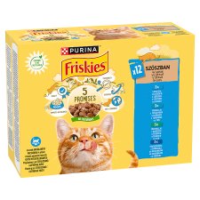 Friskies Wet Cat Food in Sauce with Salmon/Tuna/Sardine/Cod 12 x 85 g (1,02 kg)