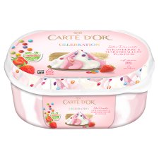 Carte D'Or Strawberry Ice Cream & Marshmallow Flavored Ice Cream with Sugar Coated Chocolate 825 ml