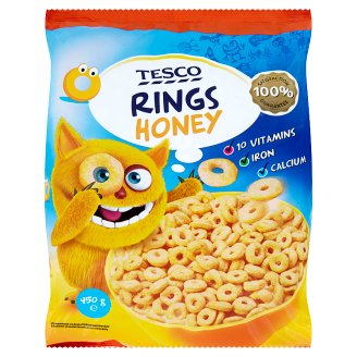 Tesco mézes gabonakarikák 450 g