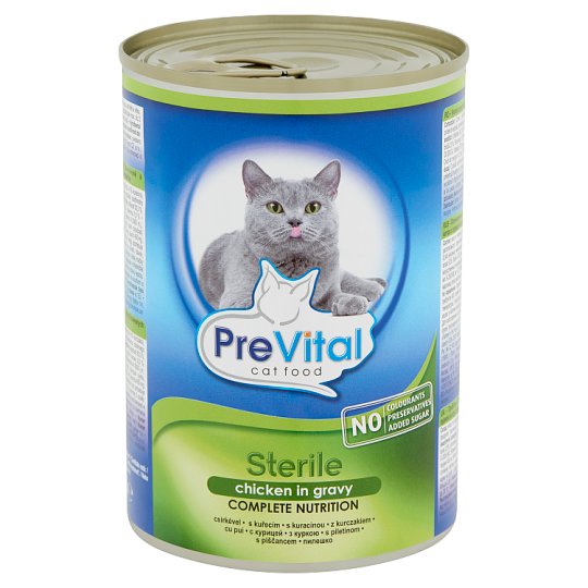 PreVital Sterile Konzerv teljes értékű eledel ivartalanított macskáknak csirkével szószban 415 g