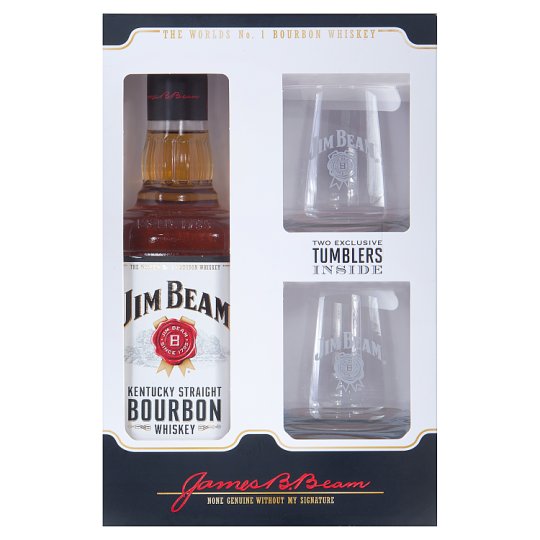 Jim Beam White bourbon whiskey 40% 0,7 l + 2 pohár