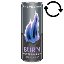 Burn Zéró Cukor carbonated Raspberry Energy Drink with Caffeine and Sweetener 250 ml