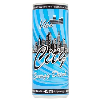 City Vibe koffein- és vitamintartalmú, tutti-frutti ízű szénsavas energiaital 0,25 l