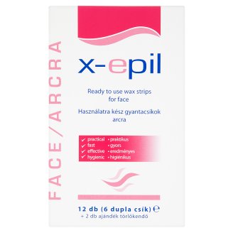 X-Epil használatra kész gyantacsíkok arcra 12 db
