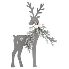 Silver Stag with Mistletoe Scarf Decoration 12 x 5 x 21 cm