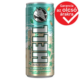 HELL Summer Cool fehér barack-, lime- és tuttifruttiízű szénsavas alkoholmentes ital 250 ml