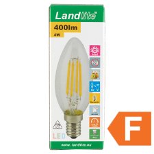 Landlite C35 400 lm 4 W E14 2700K Filament LED izzó
