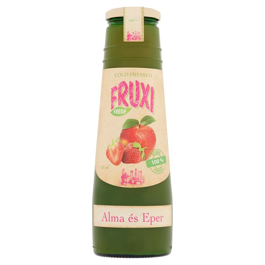 Fruxi Fresh Alma és Eper friss gyümölcsből préselt 100% gyümölcslé 750 ml