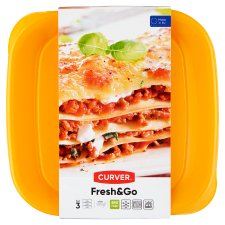 Curver Fresh & Go négyzet alakú ételtartó szett 3 részes 0,8 l