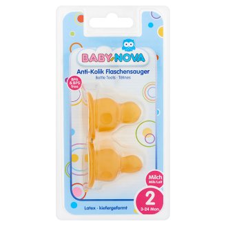 Baby-Nova anatómiai szelepes tejes natúr latex cumibetét 3-24 hónapos korig 2 db