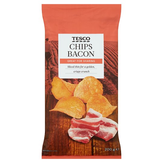 Tesco bacon ízű burgonyachips 200 g Tesco Online, Tesco Otthonról