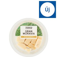 Tesco Gran Moravia kockázott félzsíros, félkemény érlelt sajt 50 g