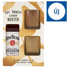 Jim Beam Bourbon whiskey + 2 db pohár 40% 0,7 l