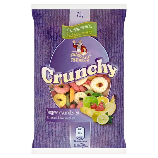 Császári Csemege glutén- és laktózmentes vegyes gyümölcs ízű extrudált kukoricapehely 75 g