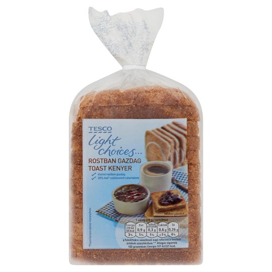 Tesco Light Choices rostban gazdag toast kenyér 350 g