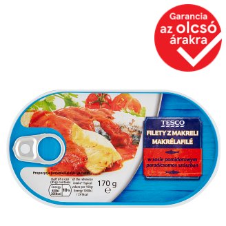Tesco makrélafilé paradicsomos szószban 170 g