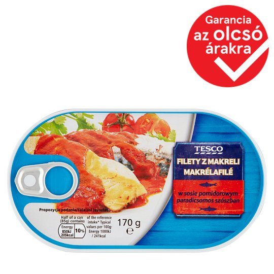 Tesco makrélafilé paradicsomos szószban 170 g