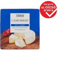 Tesco Camembert fehér nemespenésszel érő lágy, zsíros sajt 120 g