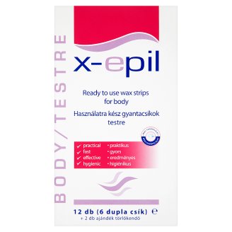 X-Epil használatra kész gyantacsíkok testre 12 db