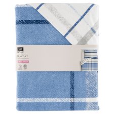 F&F Home Brushed Blue Check Duvet Set 140 x 200 cm