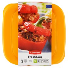 Curver Fresh & Go kocka ételtartó szett 15,5 x 15,5 x 12 cm 1,2 l-es 3 db