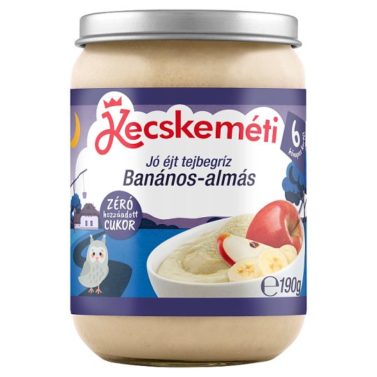 Kecskeméti Jó Éjszakát Desszert banános-almás tejbegríz 6 hónapos kortól 190 g