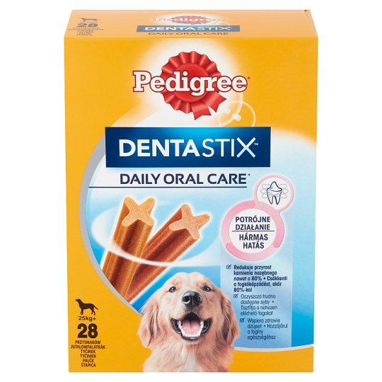 Pedigree DentaStix kiegészítő állateledel 4 hónapnál idősebb kutyák számára 25 kg+ 28 db 1,08 kg