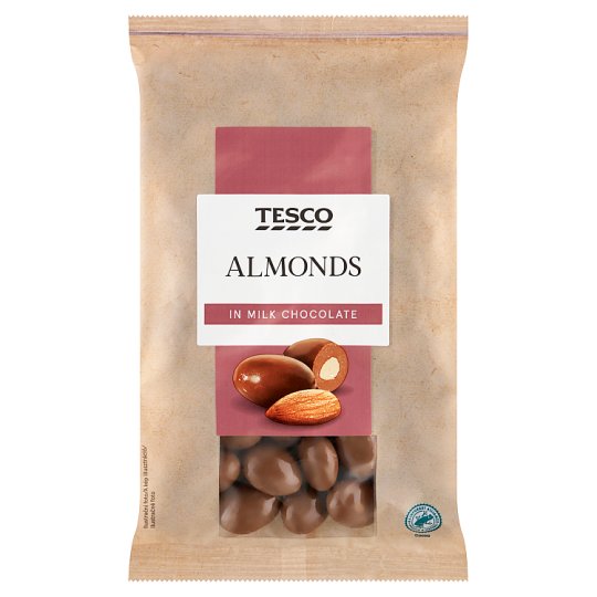 Tesco Almonds in Milk Chocolate 500 g Tesco Online, Tesco From Home, Tesco Doboz