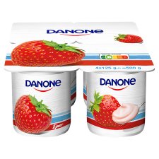 Danone Könnyű és Finom eperízű, élőflórás, zsírszegény joghurt 4 x 125 g (500 g)