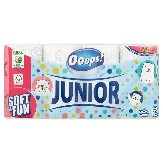 Ooops! Junior toalettpapír 3 rétegű 16 tekercs