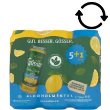 Gösser Natur Zitrone citromos alkoholmentes sörital 0,0% 6 x 500 ml