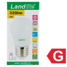 Landlite G45 320 lm 4 W E27 3000K LED izzó