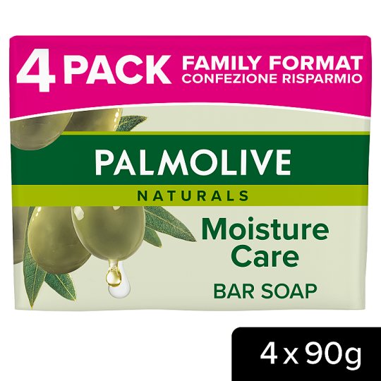 Palmolive Naturals Moisture Care pipereszappan tej és olíva kivonattal 4 x 90 g